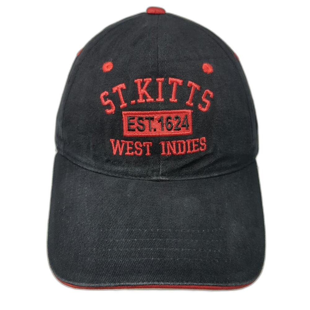 Rima St. Kitts West Indies Black One Size Baseball Cap Hat Strapback Embroidered